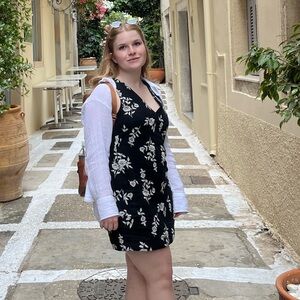 Abercrombie and fitch linen blend embroidered dress